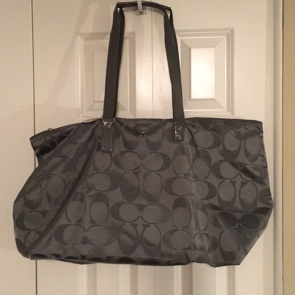 Gray COACH duffel bag